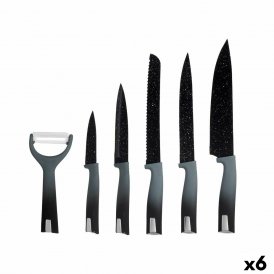 Messerset Schwarz Edelstahl Polypropylen (6 Stück) 6 Stücke