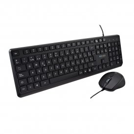 Tastatur mit Maus V7 CKU350ES Schwarz Qwerty Spanisch