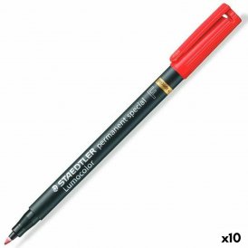 Staedtler Permanent markörpenna Lumocolor Röd 10 antal