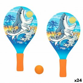 Aktive Strandspadar med boll Haj 19, 5 x 38 cm (24 antal) Trä