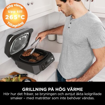 NINJA Bärbar Grill AG351EU 5EN1 Metall Rostfritt stål Svart