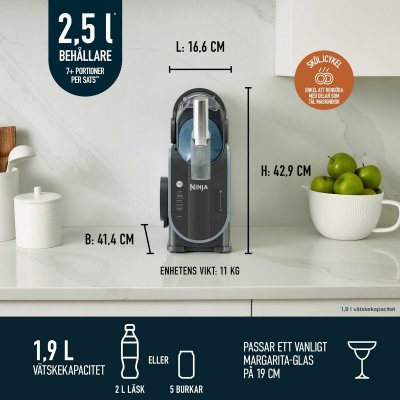 NINJA Glassmaskin Plast 1, 9 L Blå