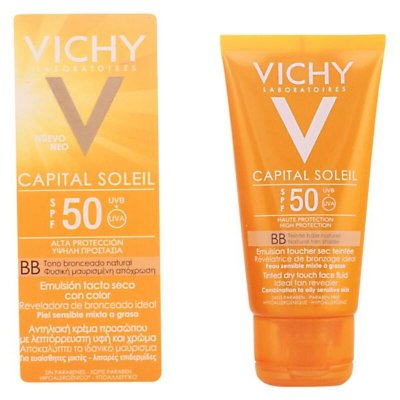 Solskydd med färg Vichy Idéal Soleil Naturell Spf 50 50 ml