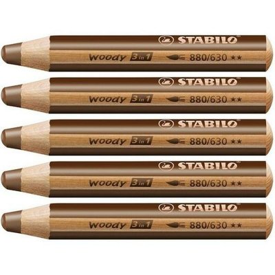 Stabilo Färgpennor Woody Brun 3 i 1 (5 antal) Trä