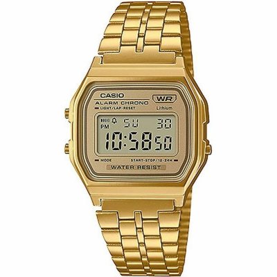 Casio Unisexklocka A158WEGV-9AEF Gyllene guld Rostfritt stål