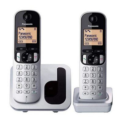 Trådlös Telefon Panasonic Corp. DUO KX-TGC212SPS (2 pcs) Svart/Silvrig