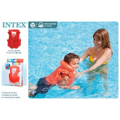 Intex Uppblåsbar badväst 50 x 47 cm orange Plast