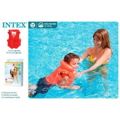 Intex Uppblåsbar badväst 50 x 47 cm orange Plast