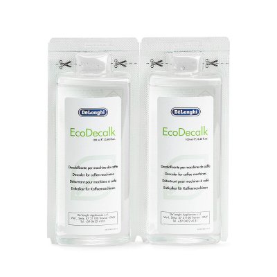 DeLonghi Avkalkare EcoDecalk 2x100ml 2 x 100 ml Avkalkning till Kaffebryggare Vit Plast
