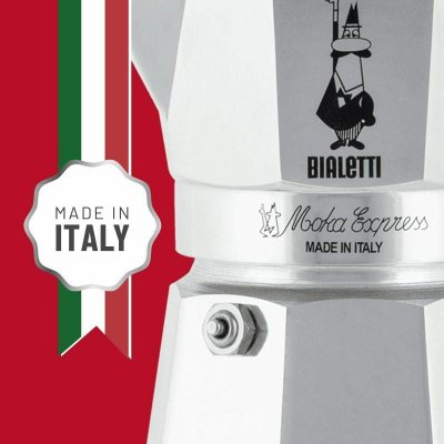 Bialetti Italiensk Kaffepanna 0001165/X4 Silvrig Metall Rostfritt stål Aluminium 1 L