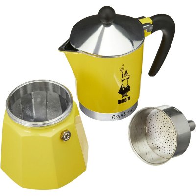Bialetti Italiensk Kaffepanna Rainbow Gul Jaune Metall 6 Koppar aluminium