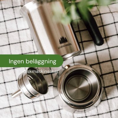 Bialetti Italiensk Kaffepanna Silvrig Trä Rostfritt stål