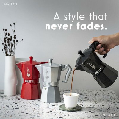 Bialetti Italiensk Kaffepanna MOKA EXCLUSIVE Svart Aluminium 3 Csészék