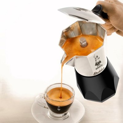 Bialetti Italiensk Kaffepanna BRIKKA Svart Aluminium 2 Csészék