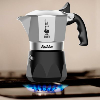 Bialetti Italiensk Kaffepanna BRIKKA Svart Aluminium 2 Csészék