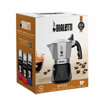 Bialetti Italiensk Kaffepanna BRIKKA Svart Aluminium 2 Csészék