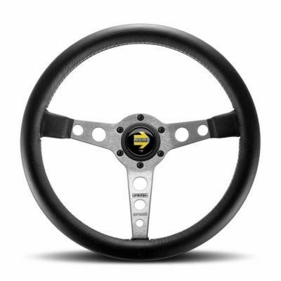 Momo Racing-ratt PROTOTIPO Ø 35 cm svart läder