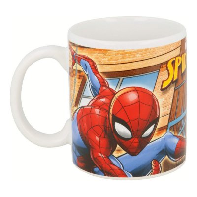 Spiderman Mugg Spider-Man Great power Blå Röd Keramik 350 ml Vit