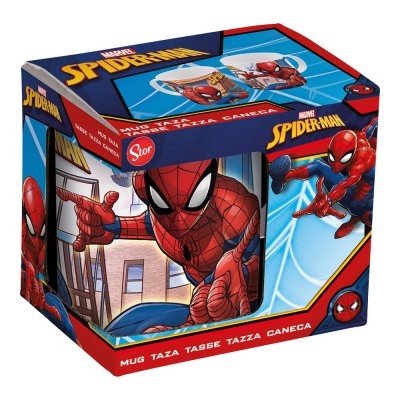 Spiderman Mugg Spider-Man Great power Blå Röd Keramik 350 ml Vit