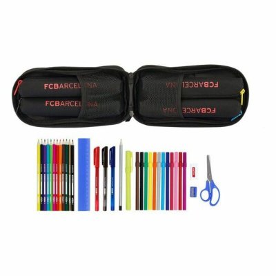 F. C. Barcelona Pennfodral Ryggsäck Svart 12 x 23 5 cm (33 Delar) Polyester