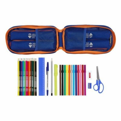 Valencia Basket Pennfodral Ryggsäck M747 Blå orange 12 x 23 5 cm (33 Delar) Polyester
