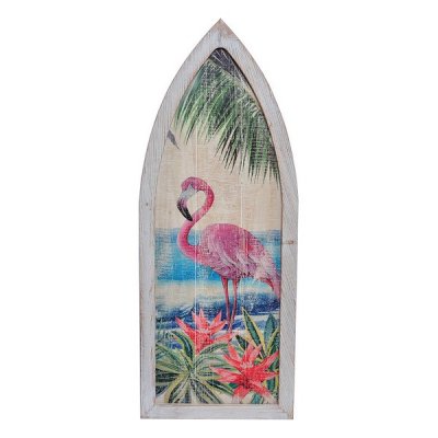 Dekodonia Väggdekoration DKD Home Decor Trä rosa flamingo Tropiskt