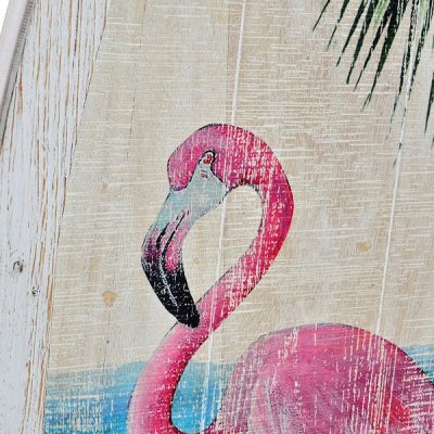 Dekodonia Väggdekoration DKD Home Decor Trä rosa flamingo Tropiskt