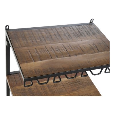 DKD Home Decor Flaskställ Bil Akaciaträ Järn Mörkgrå (83 x 30 104 cm) Glas