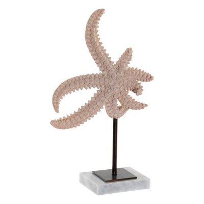 Prydnadsfigur DKD Home Decor Stjärna 20,20 x 8 x 31,5 cm Korall Vit Harts Marmor Sjöstjärna