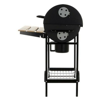 DKD Home Decor Kolgrill med lock och hjul Svart Naturell Trä Metall Stål 108 x 71 103 cm