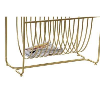DKD Home Decor Tidningsställ Speglar Gyllene Metall (76 x 35 83 cm)