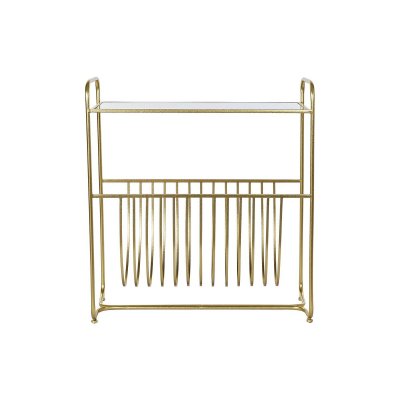 DKD Home Decor Tidningsställ Speglar Gyllene Metall (76 x 35 83 cm)