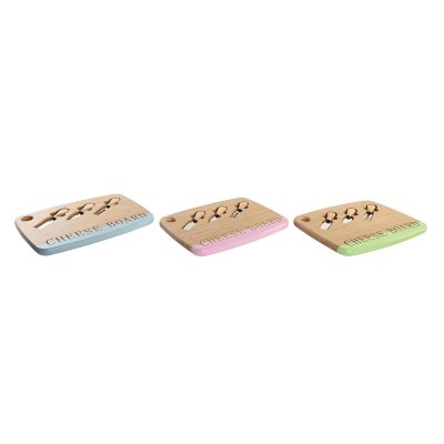 DKD Home Decor Ostbricka Bambu Rostfritt stål 33, 5 x 24 2 cm (3 antal) Blå