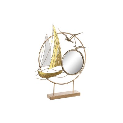 DKD Home Decor Prydnadsfigur Speglar Gyllene Metall Medelhavs (53 x 9 67 cm)