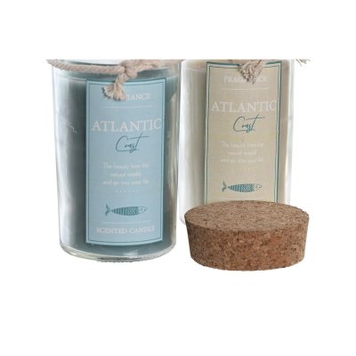 DKD Home Decor Doftljus 140 g (2 antal) Vit Glas