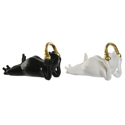 Home ESPRIT Prydnadsfigur (2 antal) Svart Plast