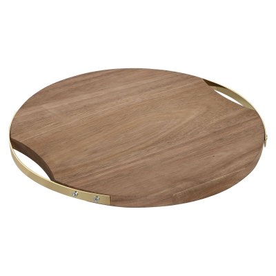 Home ESPRIT Skärbräda Gyllene Naturell Metall Akaciaträ 32, 3 x 31, 1, 4 cm
