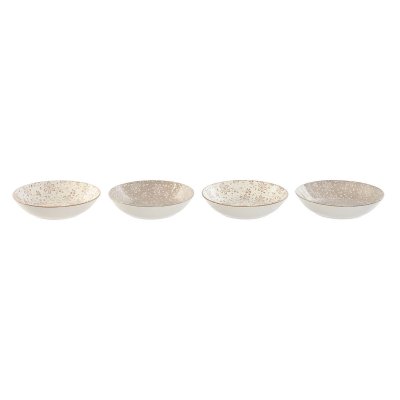 Home ESPRIT Tallriksset Home ESPRIT Brun beige Porslin 20 x 20 x 4 cm