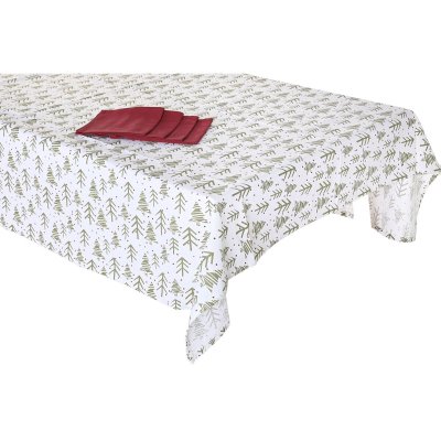 Fläckresistent bordsduk i harts Home ESPRIT Vit Grön Beige (5 Delar)