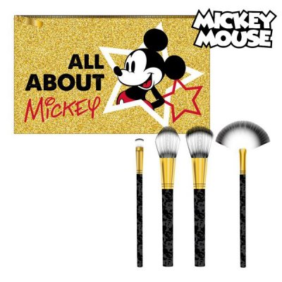 Set mit Schminkbürsten Mickey Mouse Golden (5 Pcs)