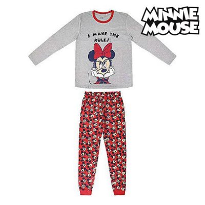 Pyjamas Minnie Mouse Kvinna Grå (Vuxna)