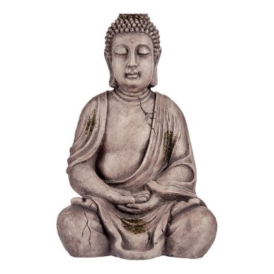 Dekorativ Trädgårdsfigur Buddha Grå Polyresin (25 x 50,5 x 32,5 cm)