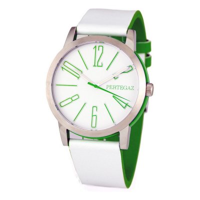 Pertegaz Herrklocka (41 mm) grön Läder