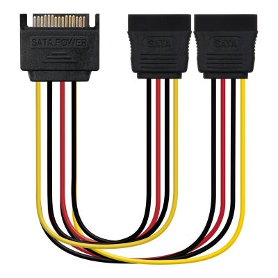 SATA-Kabel NANOCABLE Cable SATA Alimentacion SATA/M / 2xSATA/H, 30 cm 30 cm