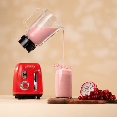 Cecotec Glasmixer Power svart Titanium RetroRed Röd