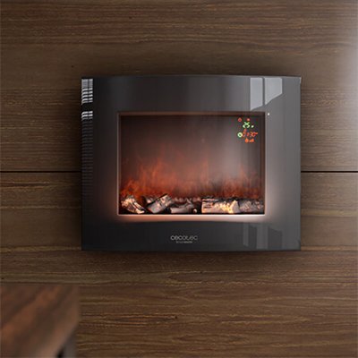 Cecotec Dekorativ och elektrisk öppen spis för vägg Warm 2600 Curved Flames 1000 - 2000 W