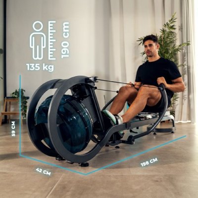 Cecotec Roddmaskin Drumfit Rower 20000 Neptuno svart aluminium