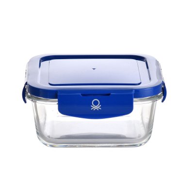 Hermetisk matlåda Benetton Blå Plast Borosilikatglas (570 ml)