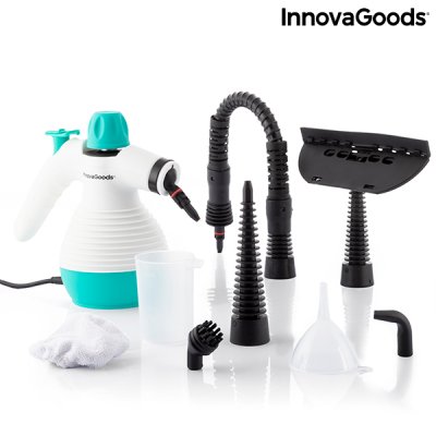 InnovaGoods Multifunktionell 9-i-1 handhållen steamer med tillbehör Steany 0, 35 L 3 Bar 1000W Svart