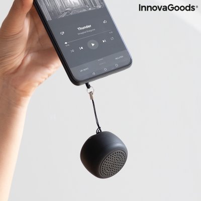InnovaGoods Uppladdningsbar, bärbar och trådlös minihögtalare Miund Svart